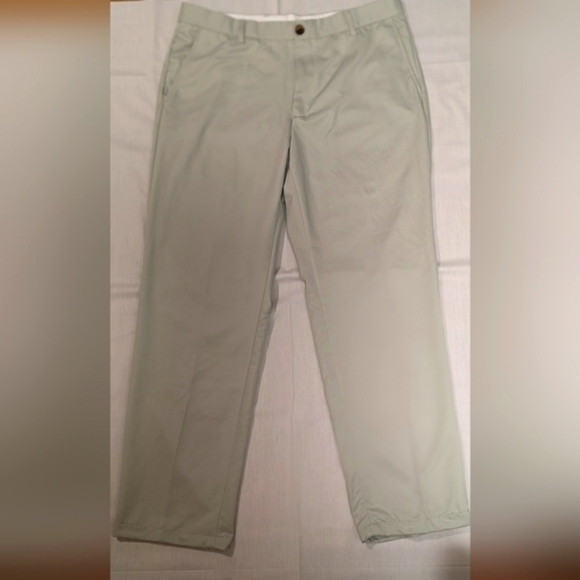 GREG NORMAN DRESS PANTS. LIGHT OLIVE GREEN. SIZE 36W 32L 100% POLYESTER - Picture 1 of 4
